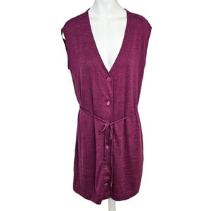 Aritzia Wilfred Free Kemesky Button Front Tie Waist Mini Dress Size XS